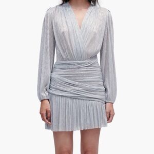 Maje Silver Pleated Dress